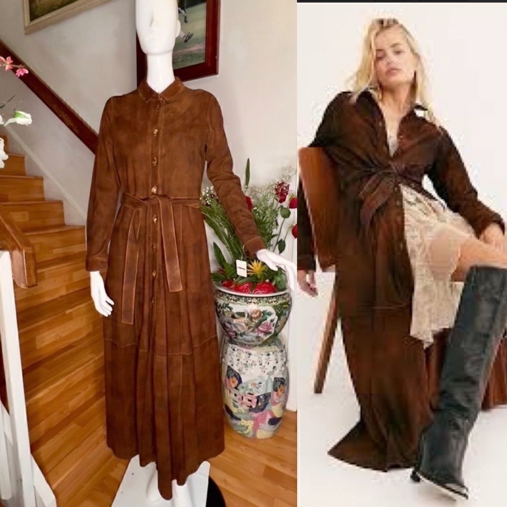 New Free People Brenda Knight Trench Coat "Long Safari"/ size S